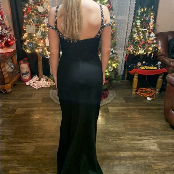 Sherri Hill black gown with a Grecian neckline - Picture 6 of 7